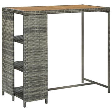 vidaXL Bartafel met opbergrek 120x60x110 cm poly rattan, Huis en Inrichting, Verzenden, Nieuw