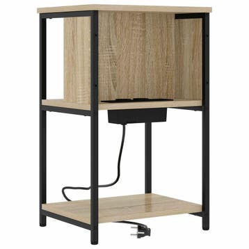 vidaXL Nachtkastje Sonoma Eik 38 x 31 x 61 cm Bewerkt hout, Verzenden, Nieuw