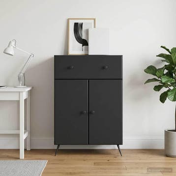 vidaXL Dressoir Zwart 66 x 34,5 x 90 cm Bewerkt hout, Verzenden, Nieuw