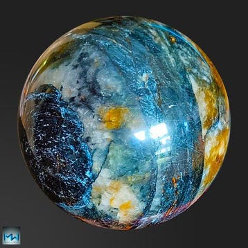 Gepolijste Blauwe Pietersietbol uit Namibië - Hoogte: 65 mm, Collections