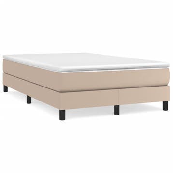 vidaXL Boxspring met matras kunstleer cappuccinokleurig, Verzenden