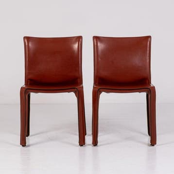 Cassina - Mario Bellini - Chaise (2) - Cab 412 - Acier, Cuir
