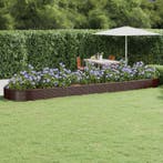vidaXL Plantenbak 600x140x36 cm gegalvaniseerd staal bruin, Tuin en Terras, Verzenden, Nieuw