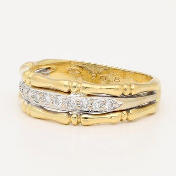 Bague - 18 carats Or jaune, Or blanc Diamant (Naturelle)
