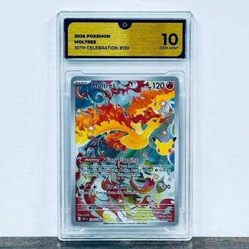Pokémon Graded card - Moltres 130 - 30th Anniversary –, Nieuw