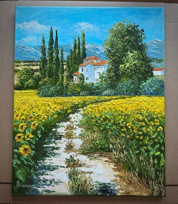 Elen Markcheva (1960) - Road among sunflowers