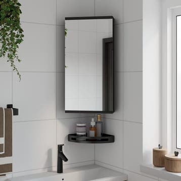 vidaXL Badkamerkast met spiegel 30x24x60 cm zwart, Verzenden, Nieuw