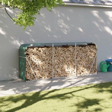 vidaXL Haardhoutopslag 234x45x100 cm gegalvaniseerd staal, Verzenden