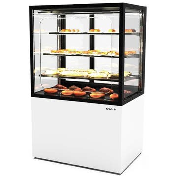 Neutrale Vitrine | INTEGRA | Wit/Zwart | 4 Niveaus |, Verzenden, Nieuw in verpakking