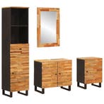 vidaXL Badkamer Sets met lade met plank Naturel Massief, Verzenden