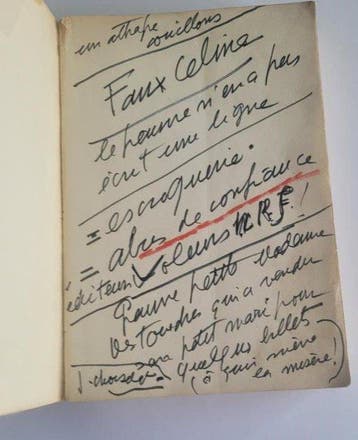 Louis Ferdinand Céline - Rigodon [exemplaire unique annoté]