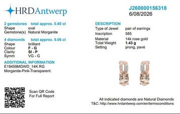 Ensemble de bijoux 2 pièces - 14 carats Or rose - 1.37ct.
