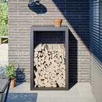 vidaXL Haardhoutrek 60x40x100 cm staal antracietkleurig, Verzenden