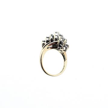 10 karaat exclusieve cocktail ring met diamanten ca. 0,76..., Handtassen en Accessoires, Ringen, Gebruikt, Geel, Ophalen of Verzenden