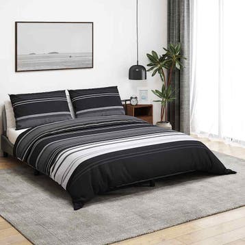 vidaXL Dekbedovertrekset 140x200 cm katoen zwart en wit, Verzenden, Nieuw