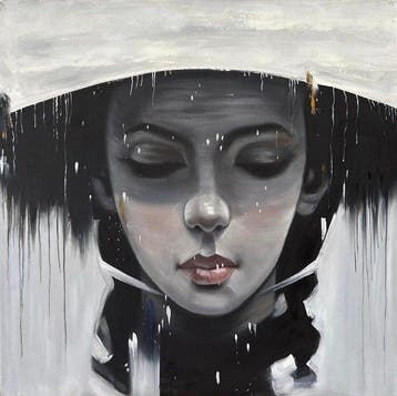 Nguyen Robert (1958) - Sous le Blanc du Ciel 80 80 cm