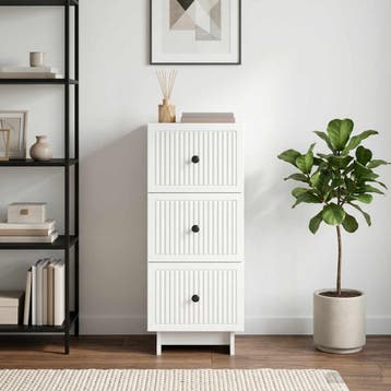 vidaXL Ladekast Wit 33 x 34,5 x 90 cm Bewerkt hout, Huis en Inrichting, Verzenden, Nieuw