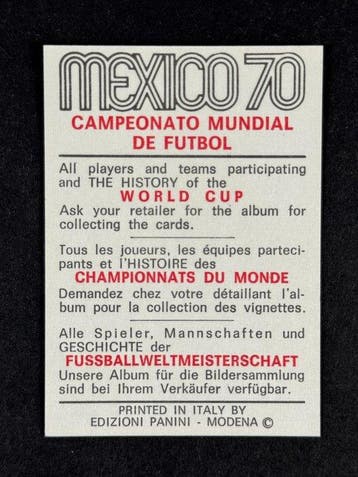 1970 Panini Mexico 70 World Cup, - England: Bobby Charlton -