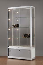 *TIP*  Luxe vitrinekast aluminium 100 cm met chromen afwerk, Ophalen of Verzenden