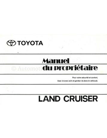 2003 TOYOTA LANDCRUISER INSTRUCTIEBOEKJE FRANS