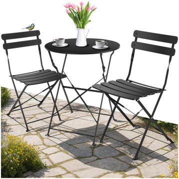 Bistrotafel set Frieda, inklapbaar voor 2 personen - zwart, Verzenden, Nieuw