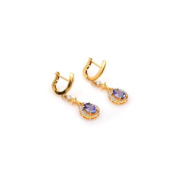 Boucles doreilles cocktail - 14 carats Or jaune - 2.05ct.