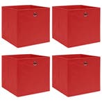 vidaXL Opbergboxen 4 st 32x32x32 cm stof rood, Verzenden