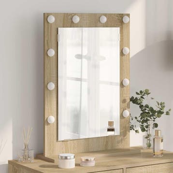 vidaXL Make-up Spiegel Sonoma Eik 70 x 50 x 18 cm, Verzenden, Nieuw