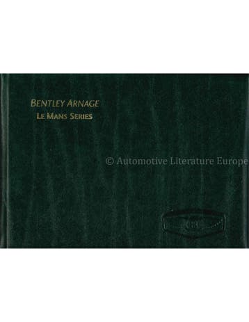 2001 BENTLEY ARNAGE LE MANS INSTRUCTIEBOEKJE ENGELS