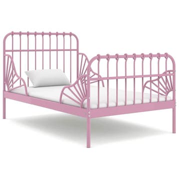 vidaXL Bedframe verlengbaar metaal roze 80x130/200 cm, Huis en Inrichting, Verzenden, Nieuw