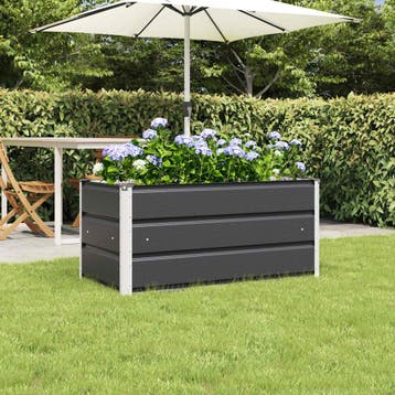vidaXL Plantenbak Antraciet 100 x 50 x 45 cm Gegevens staal, Tuin en Terras, Verzenden, Nieuw