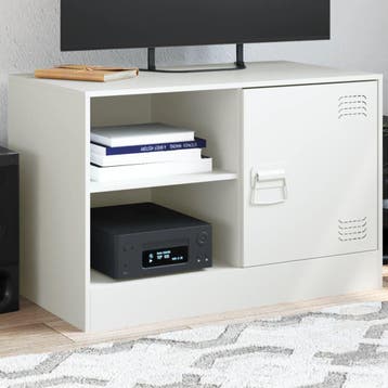 vidaXL Tv-meubel 67x39x44 cm staal wit, Verzenden