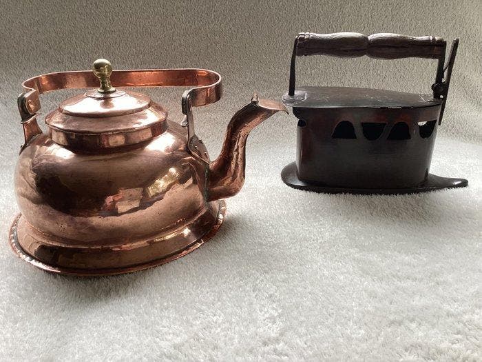 Pot (2) - roodkoper en geelkoper - Antieke ketel en bout, Antiek en Kunst, Antiek | Overige Antiek
