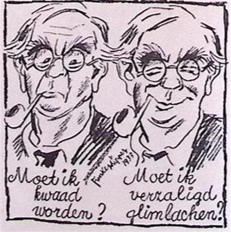 Man kiest emotie op spotprent (lijst optie, Lithos), Antiquités & Art, Art | Lithographies & Sérigraphies, Envoi