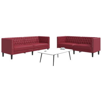 vidaXL 2-delige Loungeset Chesterfield-stijl kunstleer, Verzenden