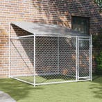 vidaXL Hondenhok met dak en deur 2x2x2 m gegalvaniseerd, Verzenden