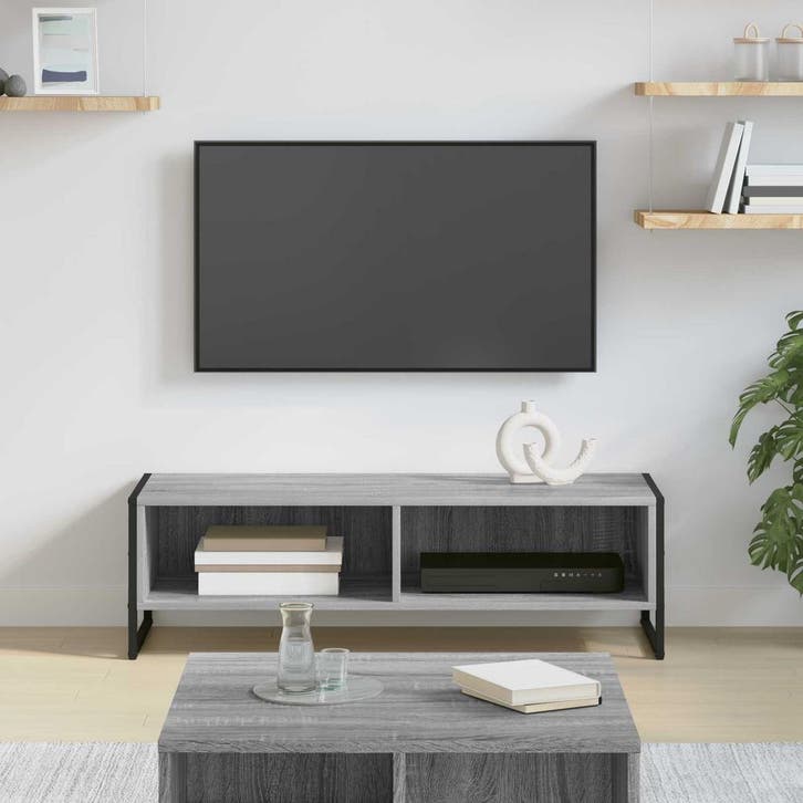 vidaXL TV Kast Grijs Sonoma 100 x 36,5 x 30,5 cm Bewerkt, Huis en Inrichting, Kasten |Televisiemeubels, Nieuw, Verzenden