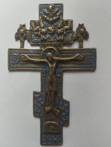 Crucifix - brons,emaille - 1800-1850