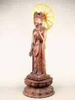 Standing statue of Kannon Bodhisattva  54.8 cm - Beeld
