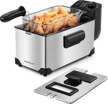 Frituurpan - Friteuse - Geurfilter - 2200W - RVS - 3L - Aigo, Verzenden