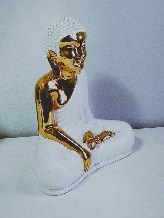 Zanotto Domenico - Beeld, Buddha - 26 cm - Keramiek, Antiquités & Art, Art | Objets design