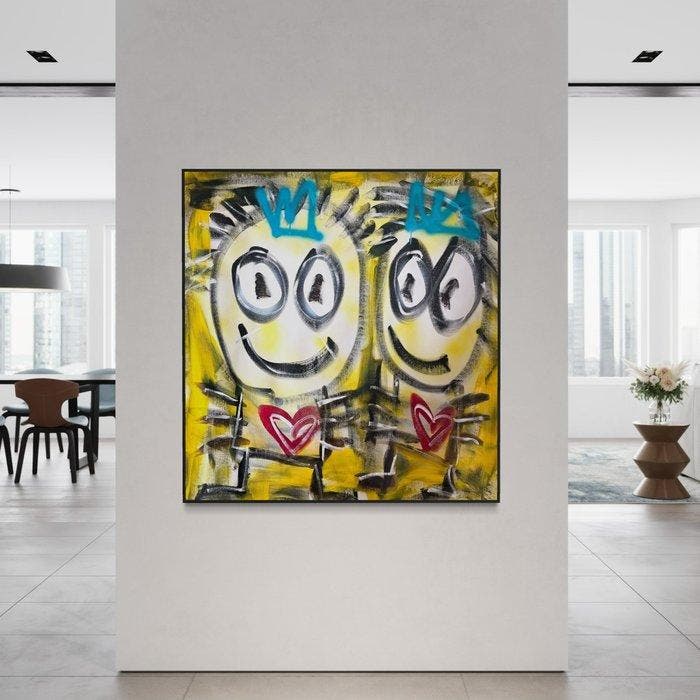Timo Wedell - Basquiats Pure Hearts - XL, Antiek en Kunst, Kunst | Schilderijen | Modern