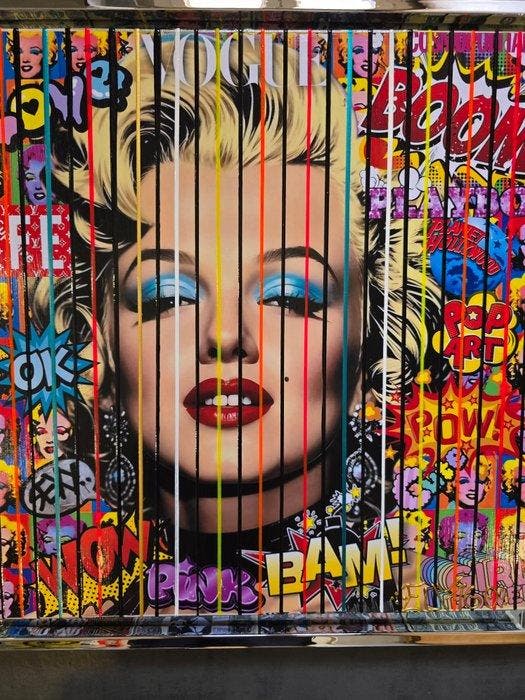 Elmago - Queen of pop culture Marilyn2 codebarre (large), Antiquités & Art, Art | Peinture | Moderne