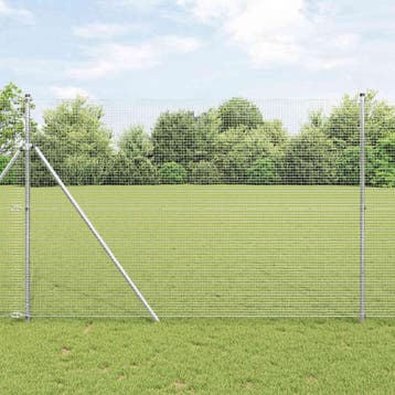 vidaXL Gelast draadhek Zilver, Verzenden, Nieuw