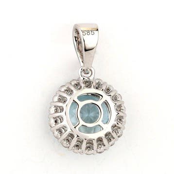Zonder minimumprijs - Hanger - 14 karaat Witgoud - 1.36ct.