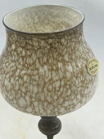 Livio Campanella - Vaas - Muranoglas - Kelk met filigraan