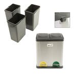 MaxxHome Afvalscheiding Pedaalemmer  – 2 X 15L – Zilver, Ophalen of Verzenden