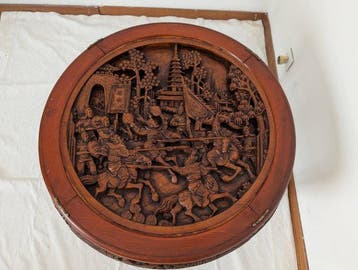 Tafel - Hout - Italië - Houtsnijwerk