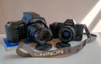 Chinon CP-7m / CP-9AF + 35-70mm + 28-70mm + flitser | Single, Nieuw
