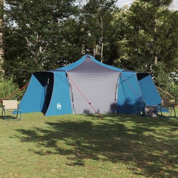vidaXL Tipi Tent 8-persoons Blauw taft, Verzenden